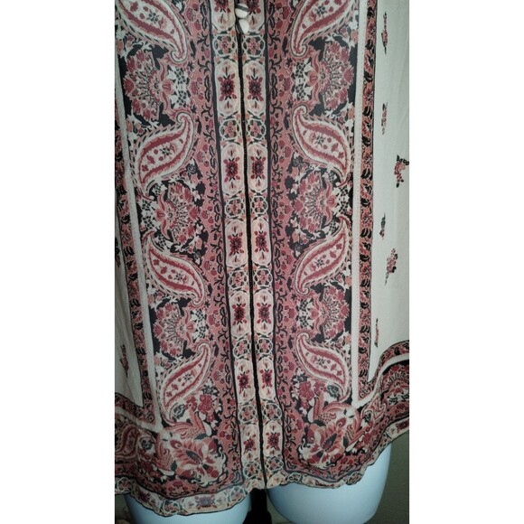JOIE Sheer Silk Paisley LS Tunic Top, Size XS - Picture 7 of 8